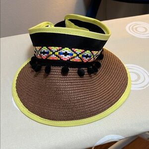 Chic Brown and Yellow Women's Visor Hat